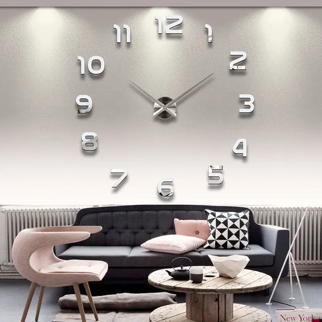 2019 New Metall Moderne 3D DIY Wall Clock