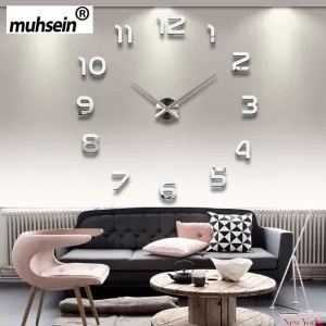2019 New Metall Moderne 3D DIY Wall Clock