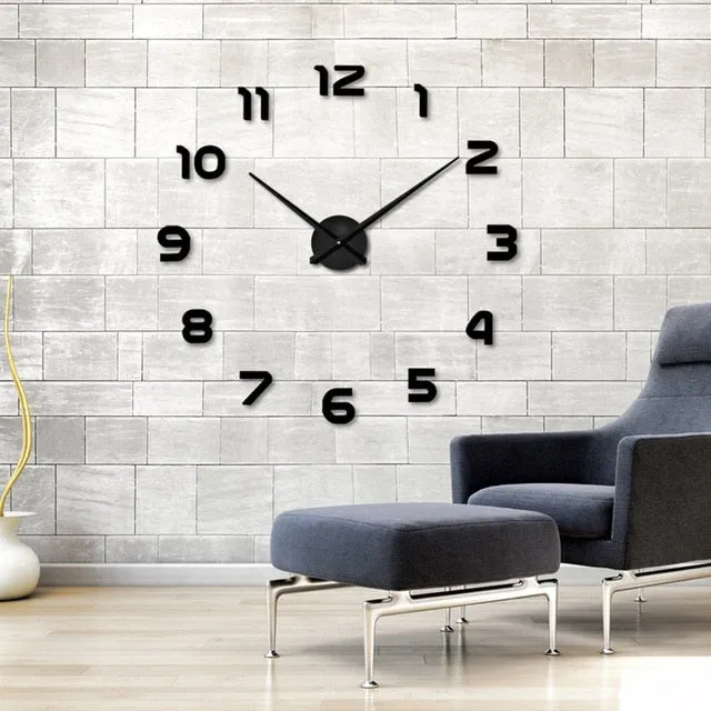 2019 New Metall Moderne 3D DIY Wall Clock