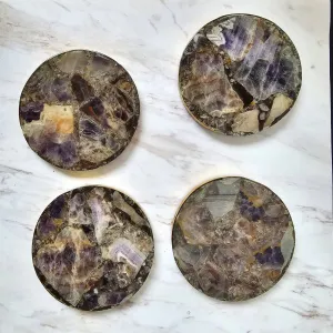 2/Set Agate/Geode Coasters - Amethyst -