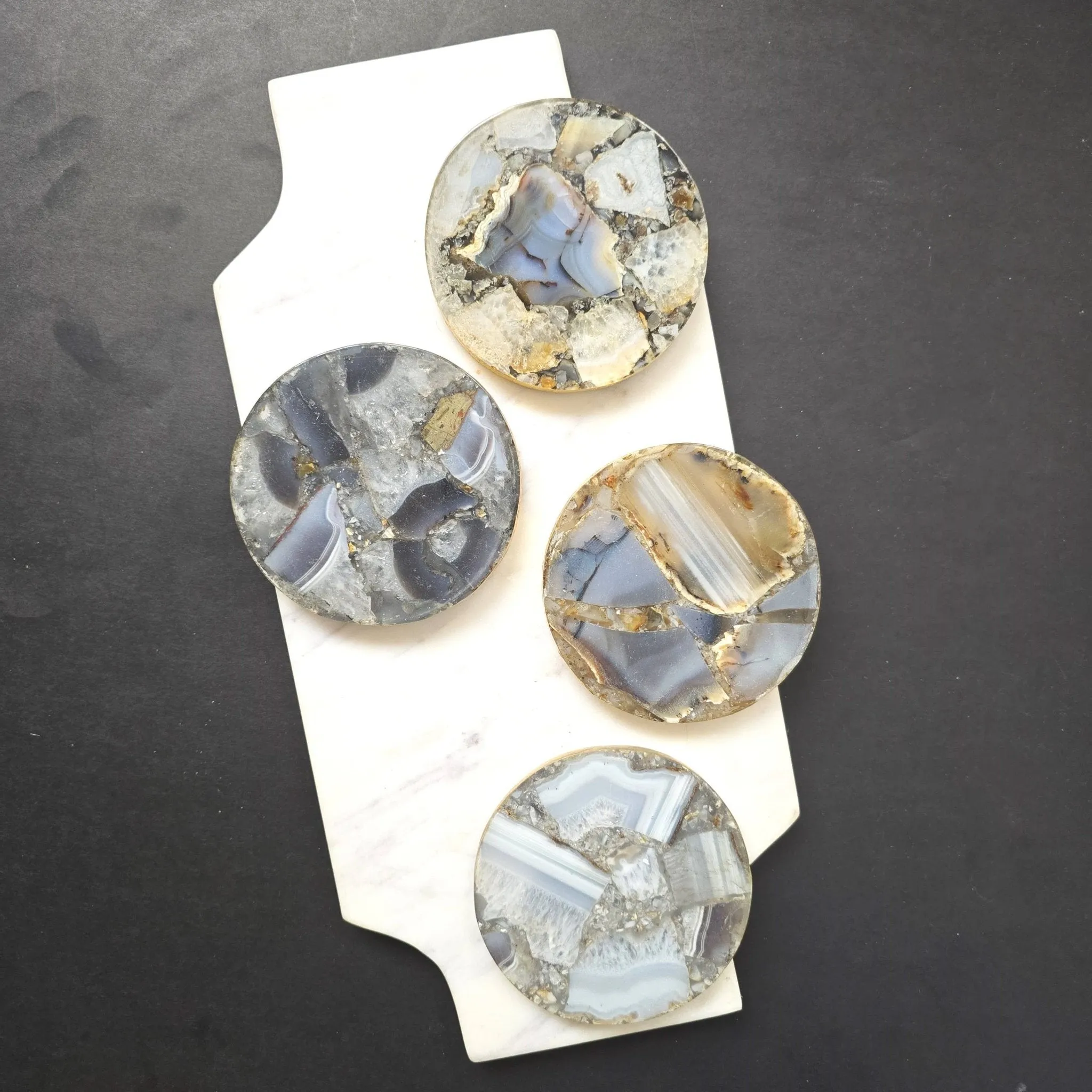 2/Set Agate/Geode Coasters - Amethyst -