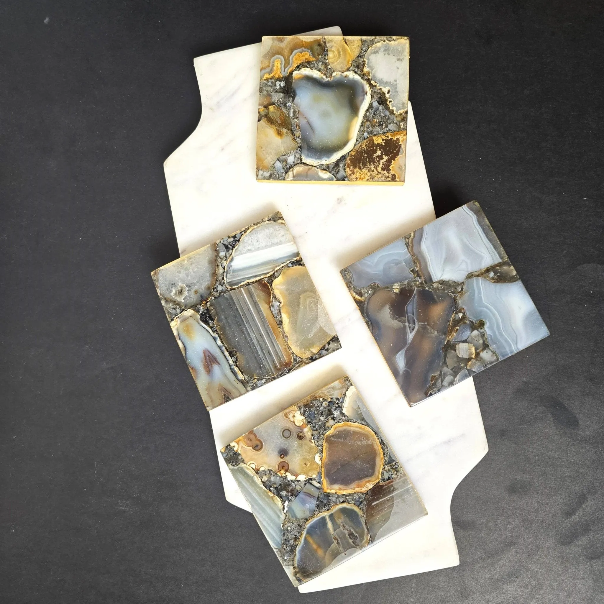 2/Set Agate/Geode Coasters - Amethyst -