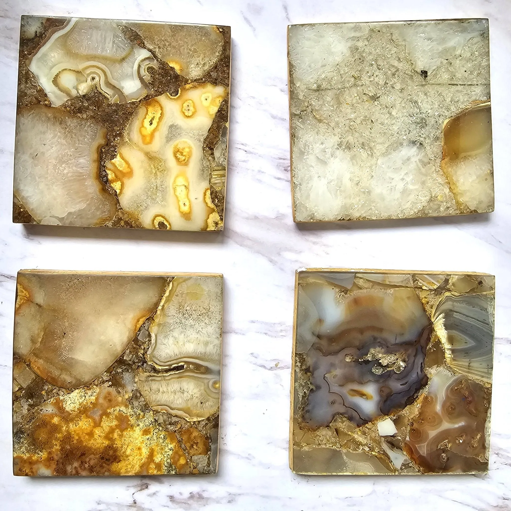 2/Set Agate/Geode Coasters - Amethyst -