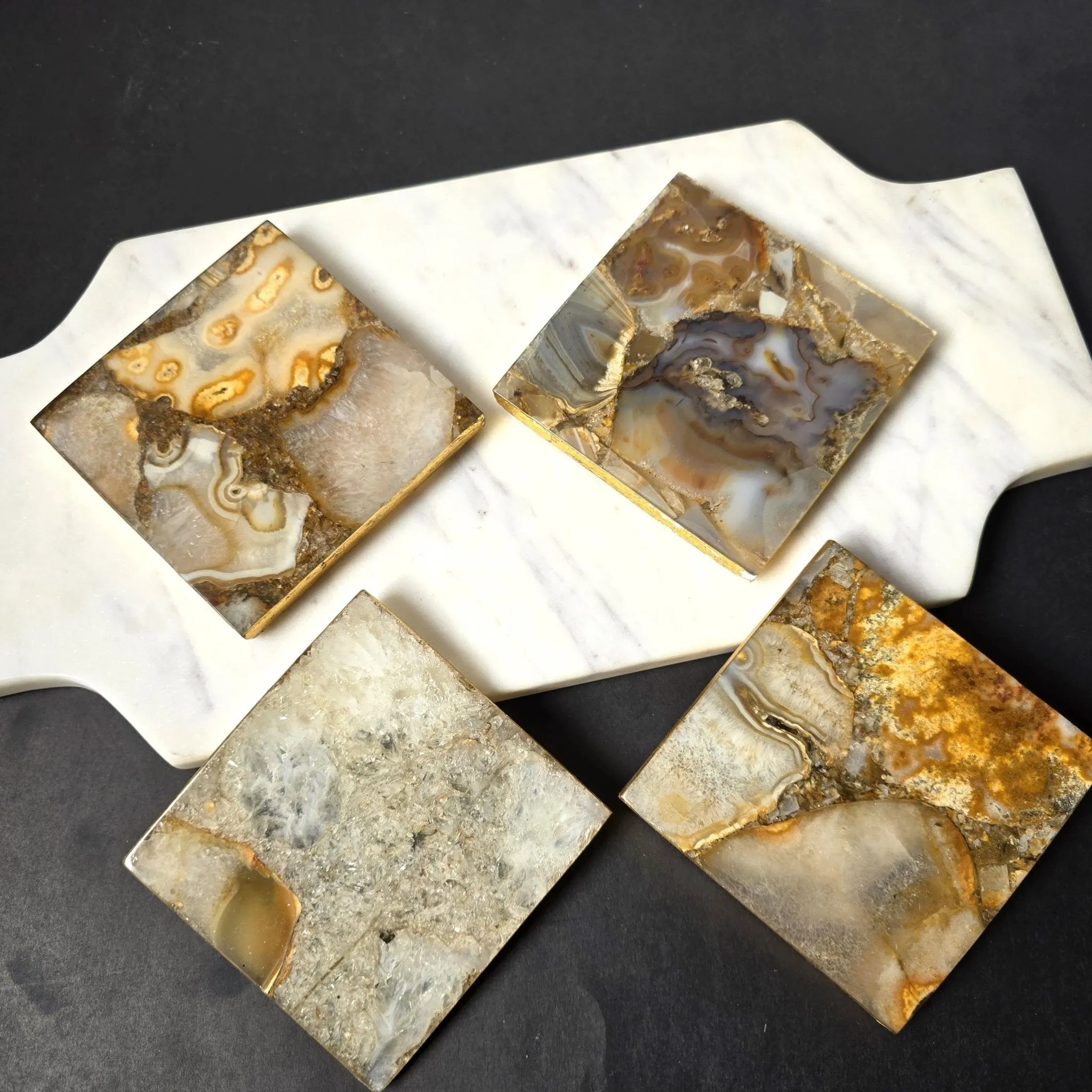 2/Set Agate/Geode Coasters - Amethyst -