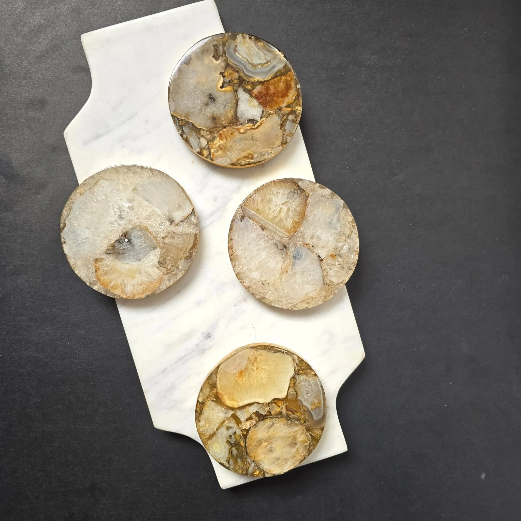 2/Set Agate/Geode Coasters - Amethyst -