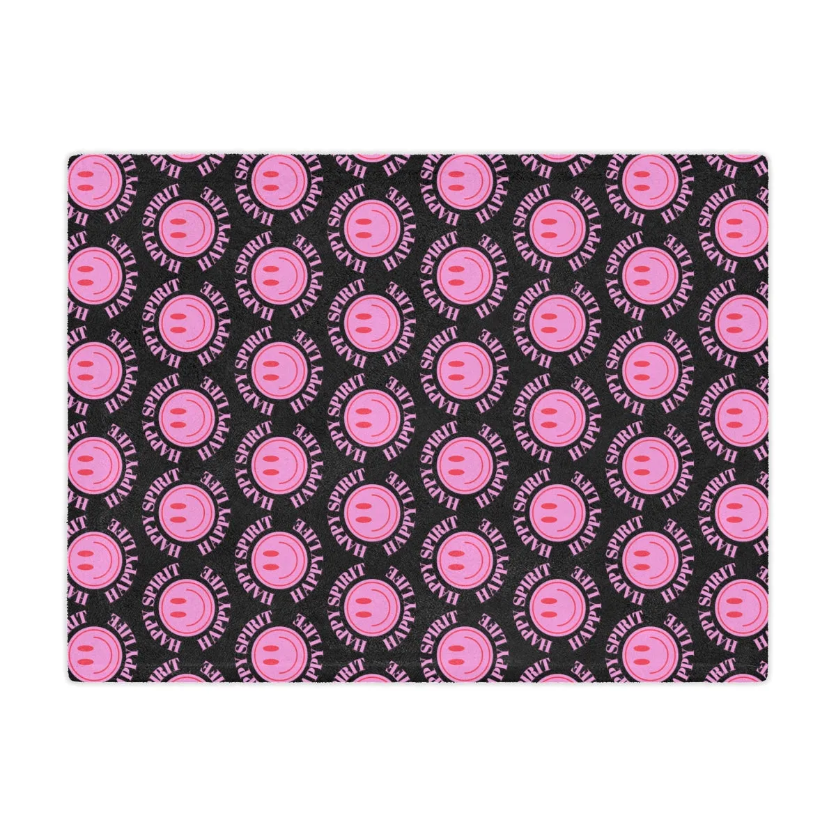 Adult Pink Smile Minky Blanket, Happy Spirit Happy Life Happy Mind Blanket, Aesthetic Blanket, Adult Fleece Smile Pink Y2k Throw