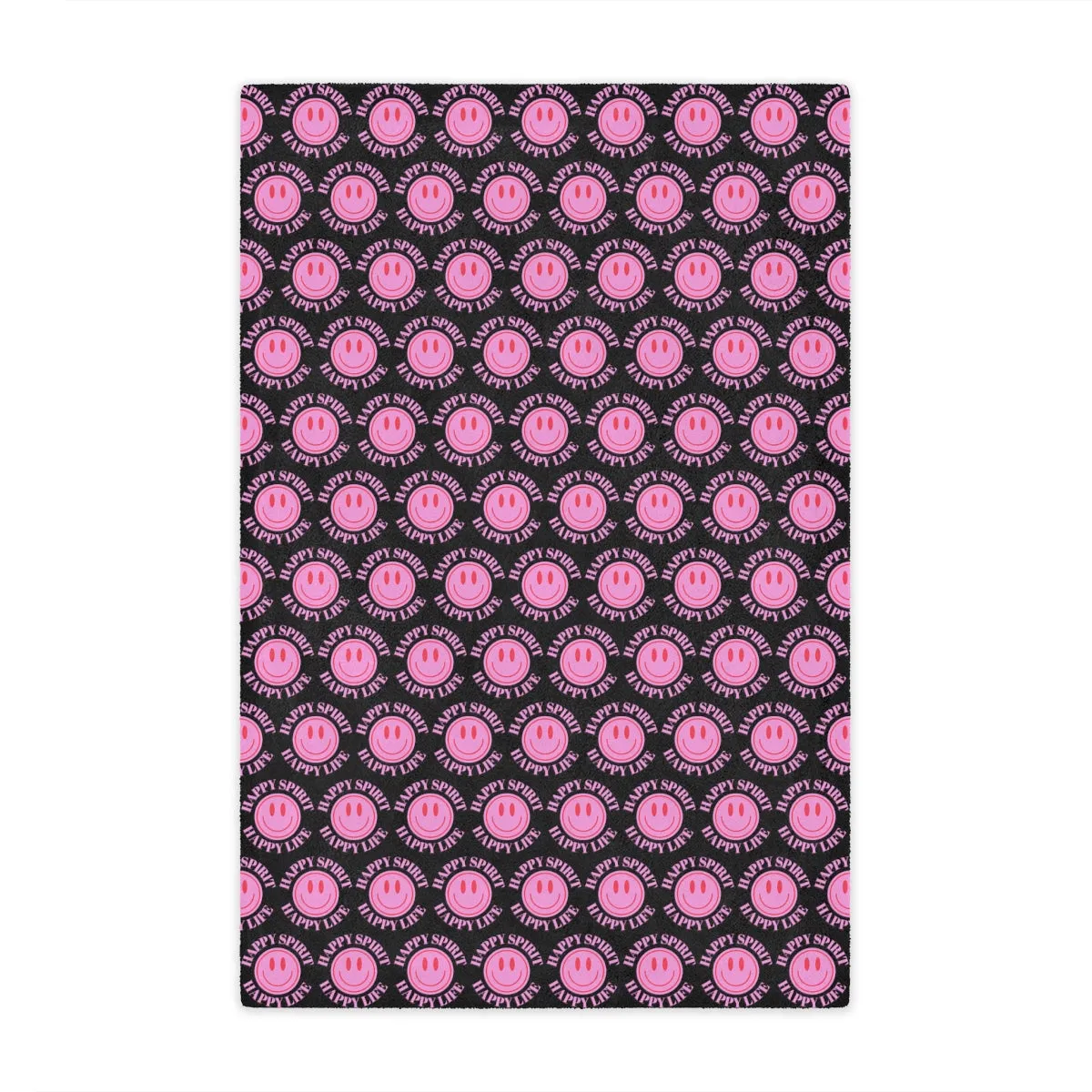 Adult Pink Smile Minky Blanket, Happy Spirit Happy Life Happy Mind Blanket, Aesthetic Blanket, Adult Fleece Smile Pink Y2k Throw