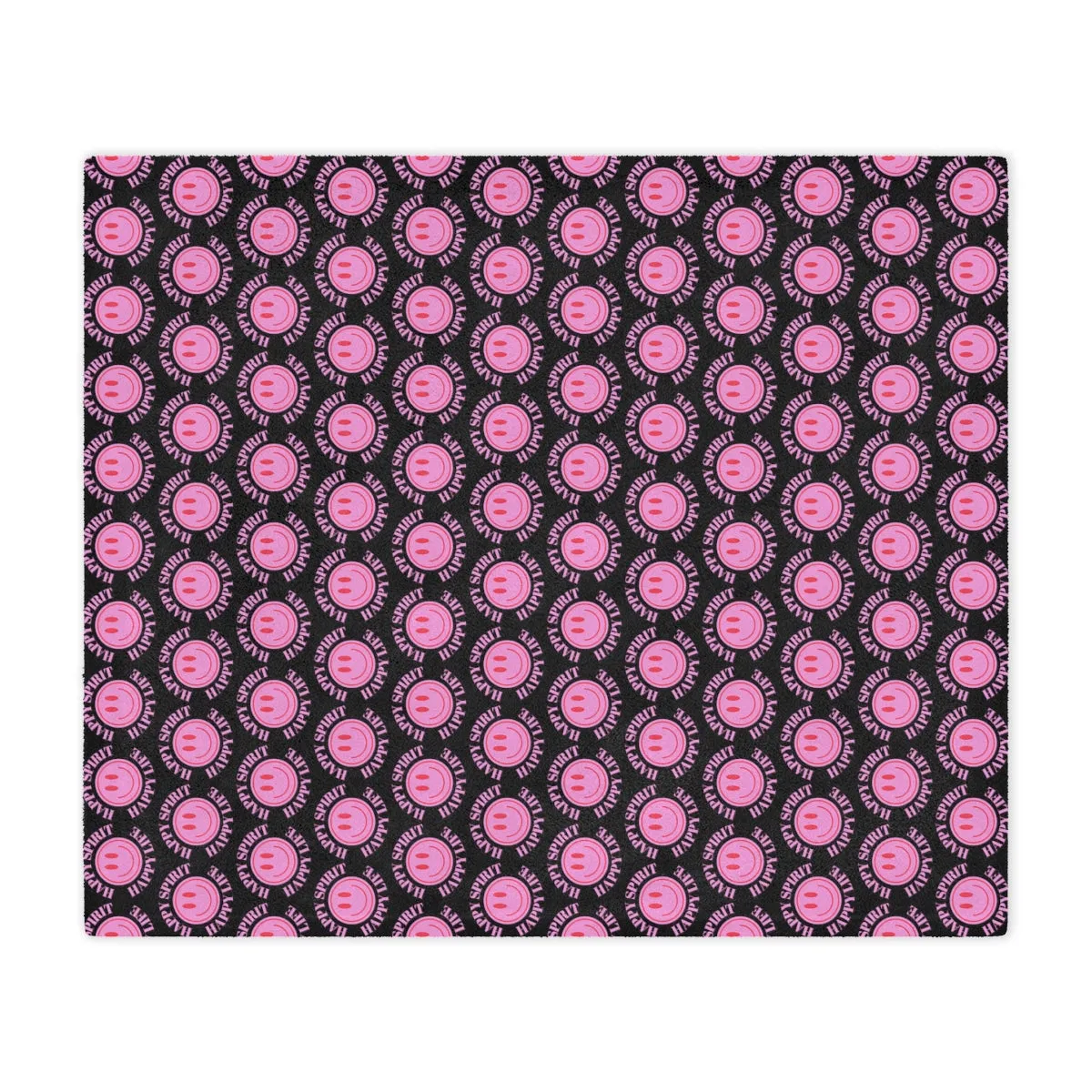Adult Pink Smile Minky Blanket, Happy Spirit Happy Life Happy Mind Blanket, Aesthetic Blanket, Adult Fleece Smile Pink Y2k Throw