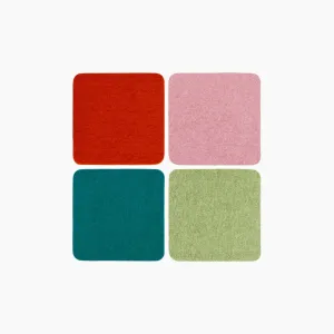 Bierfilzl Merino Wool Felt Round Coaster Multi 4 Pack (Happy)