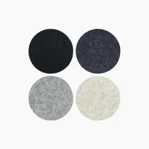 Bierfilzl Merino Wool Felt Round Coaster Multi 4 Pack (Noir)