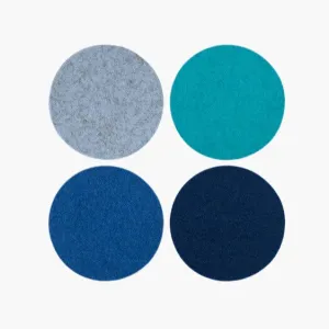 Bierfilzl Merino Wool Felt Round Coaster Multi 4 Pack (Ocean)