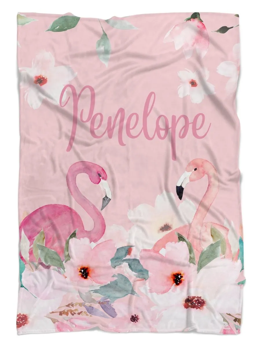 Flamingo Floral Nursery Starter Crib Bedding Set