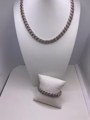 Gorgeous Cuban Link Pave Stone Necklace