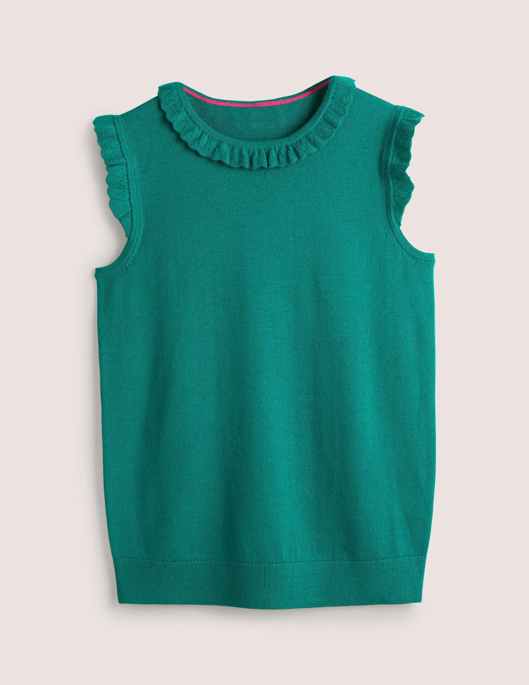 Merino Knitted Tank Top-Trekking Green