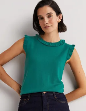 Merino Knitted Tank Top-Trekking Green