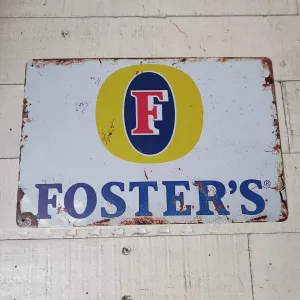 Metal Sign - Fosters (White Background)