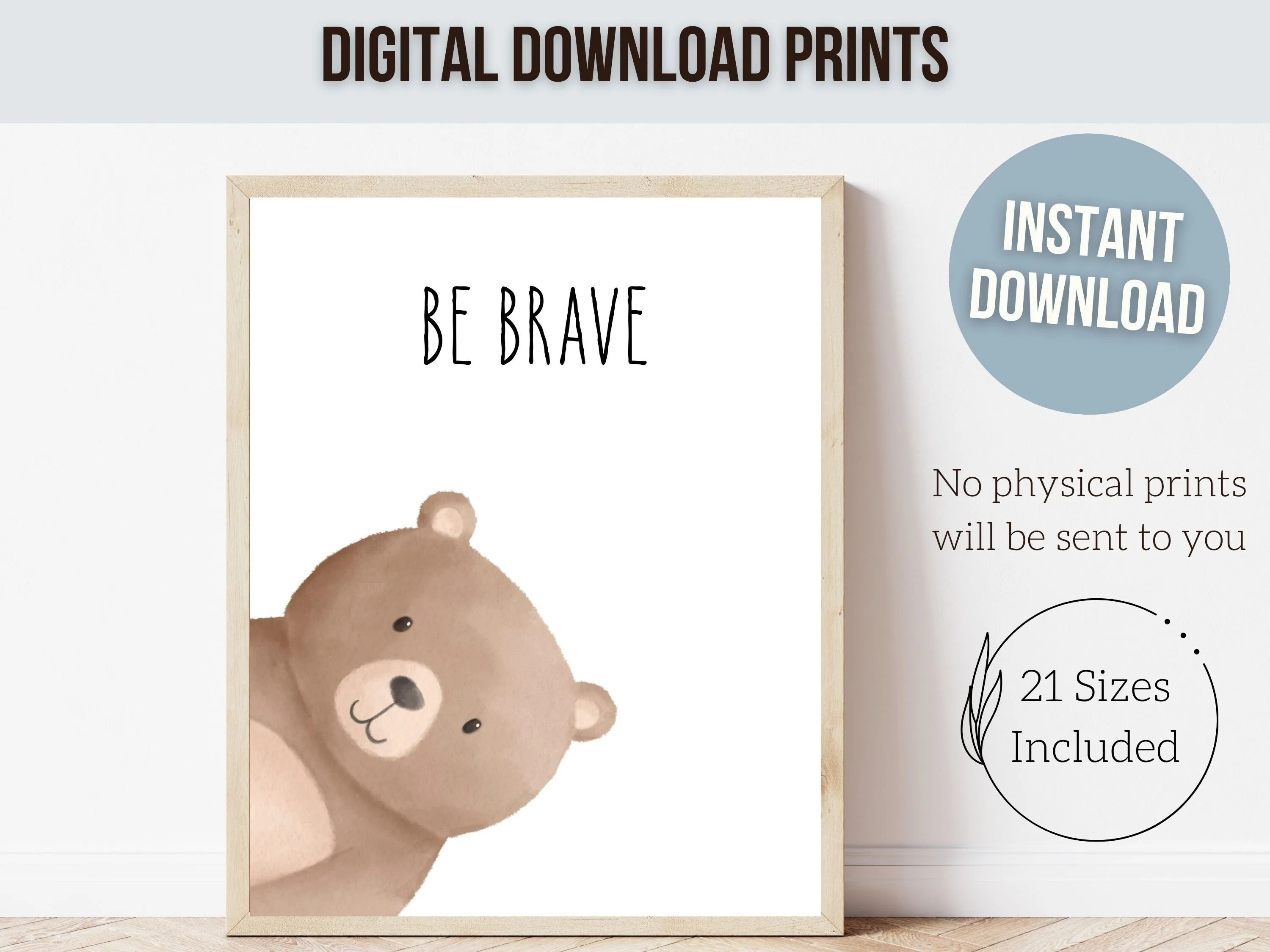 Peeking Bear Nursery Prints