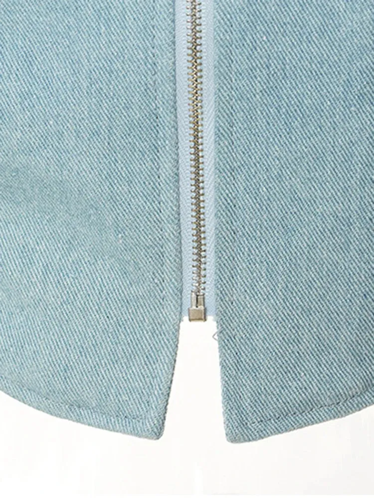 PU Leather Stand Collar Vintage Jacket