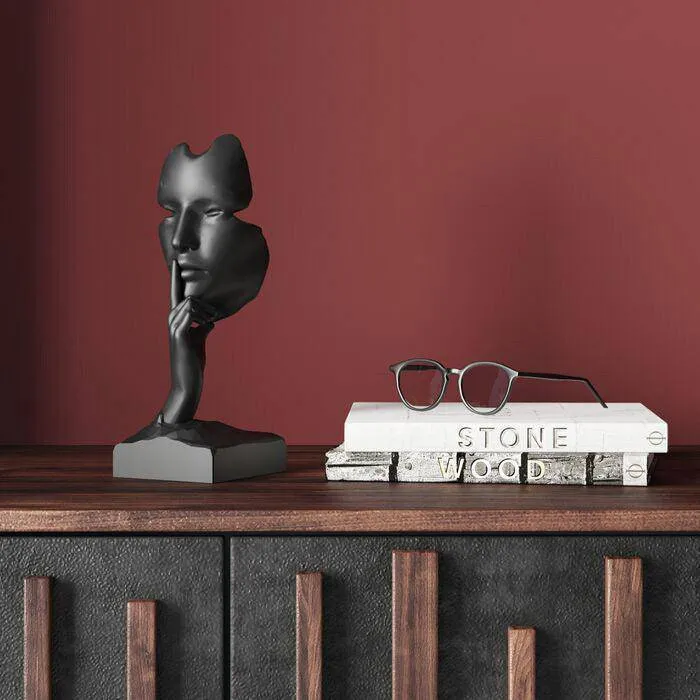 Quiet Face Black Deco Object