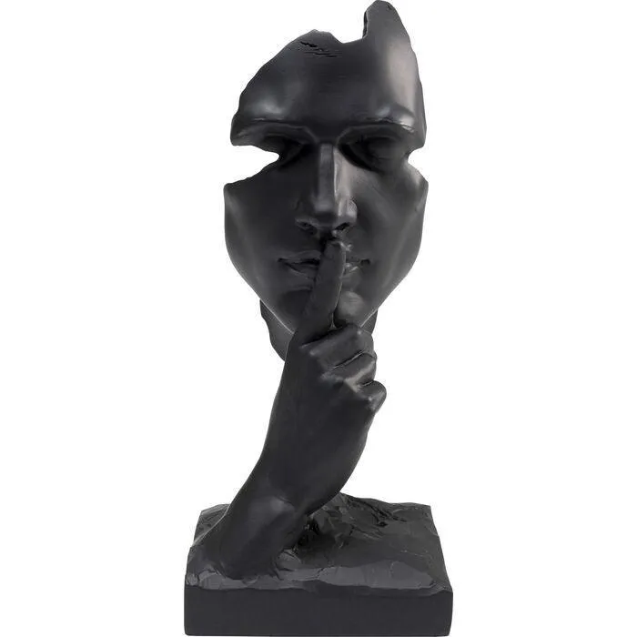 Quiet Face Black Deco Object