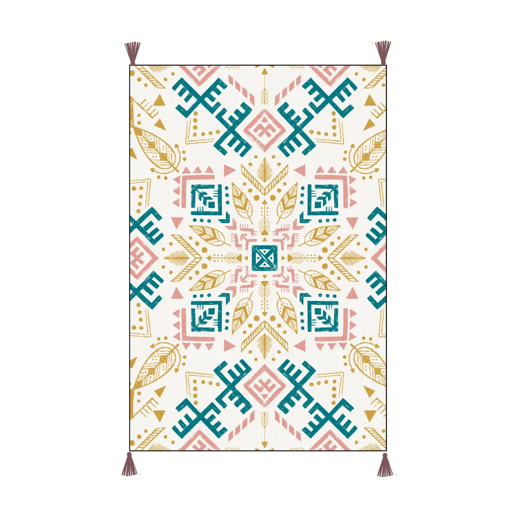 Roman Boho Printed Embroidered Cotton Bedding Cushion Throw