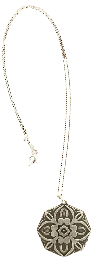 Silver Necklace "Rosette Medallion" with Chain