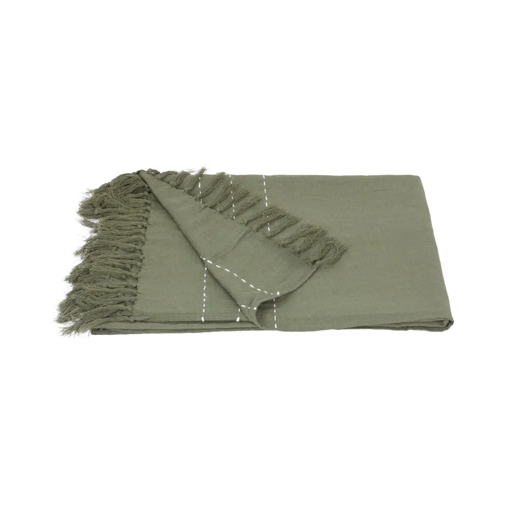 Throw Green Olive Amirah Linen