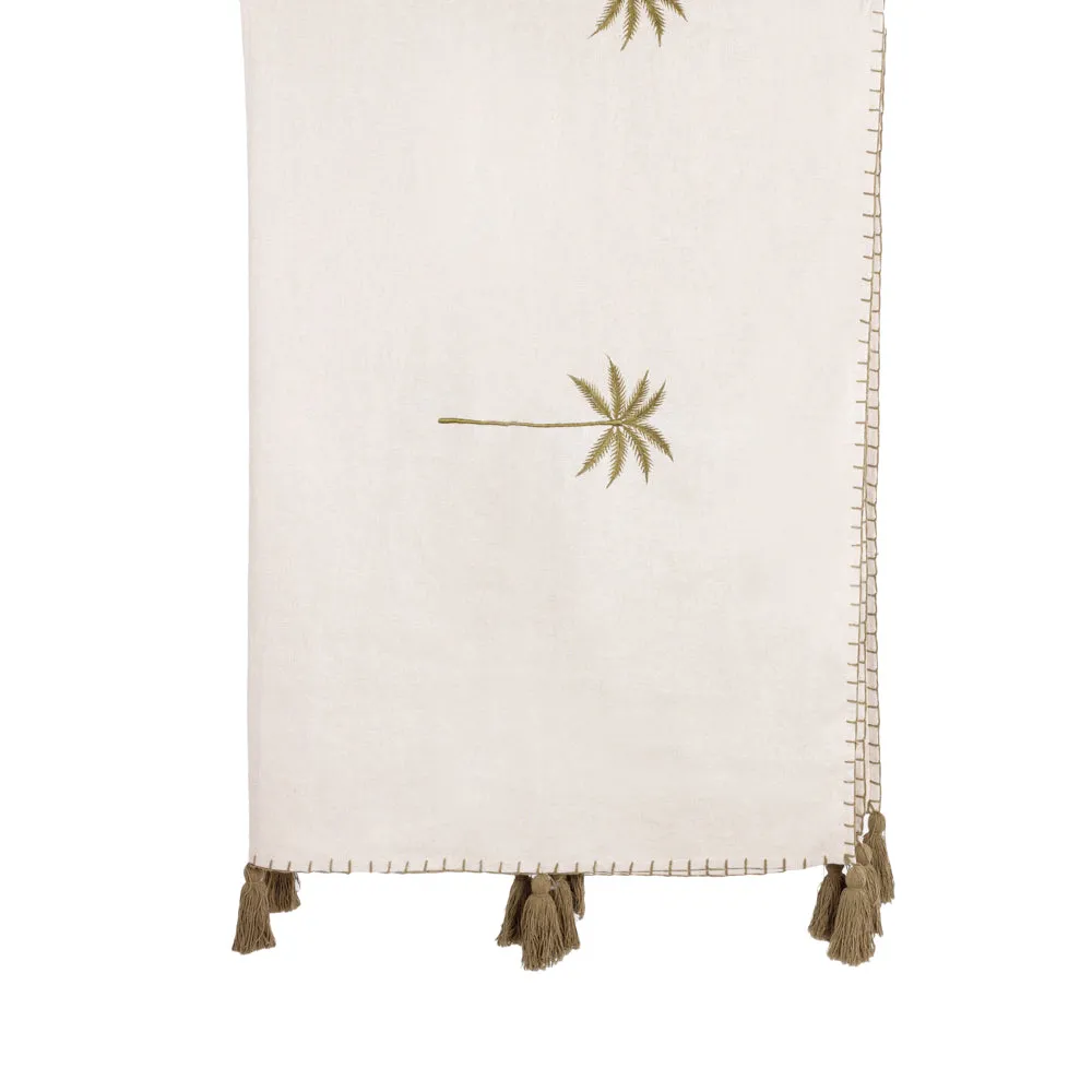 Throw Green Olive Lillian Linen