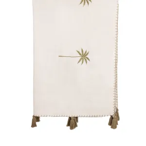 Throw Green Olive Lillian Linen