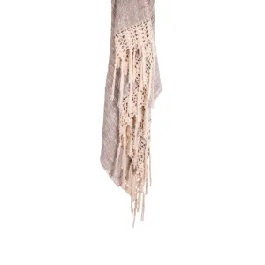 Throw Natural Oriana With Crochet Edge