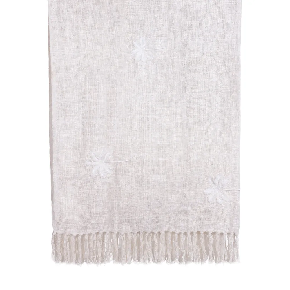 Throw White Nora Palm Tree