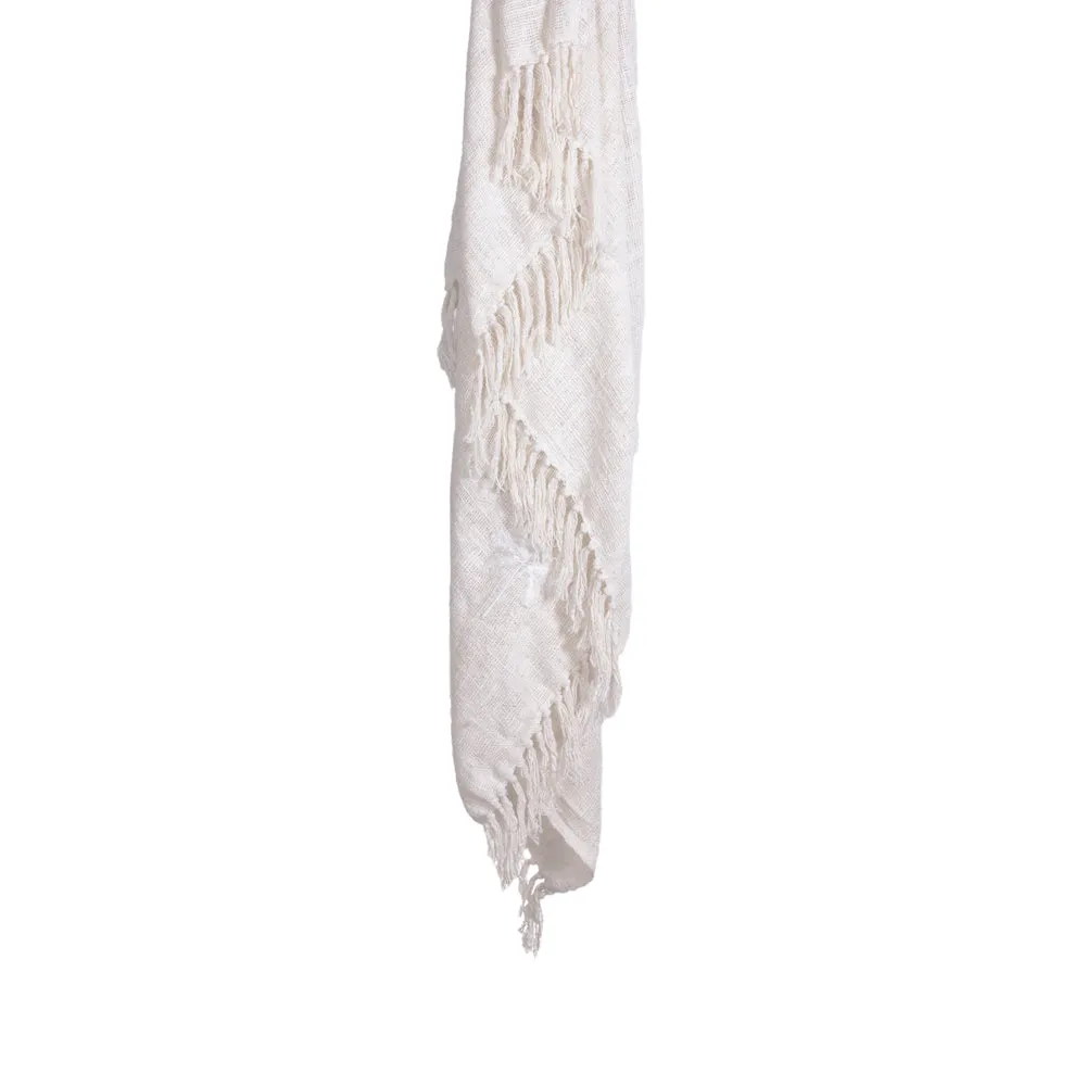 Throw White Nora Palm Tree