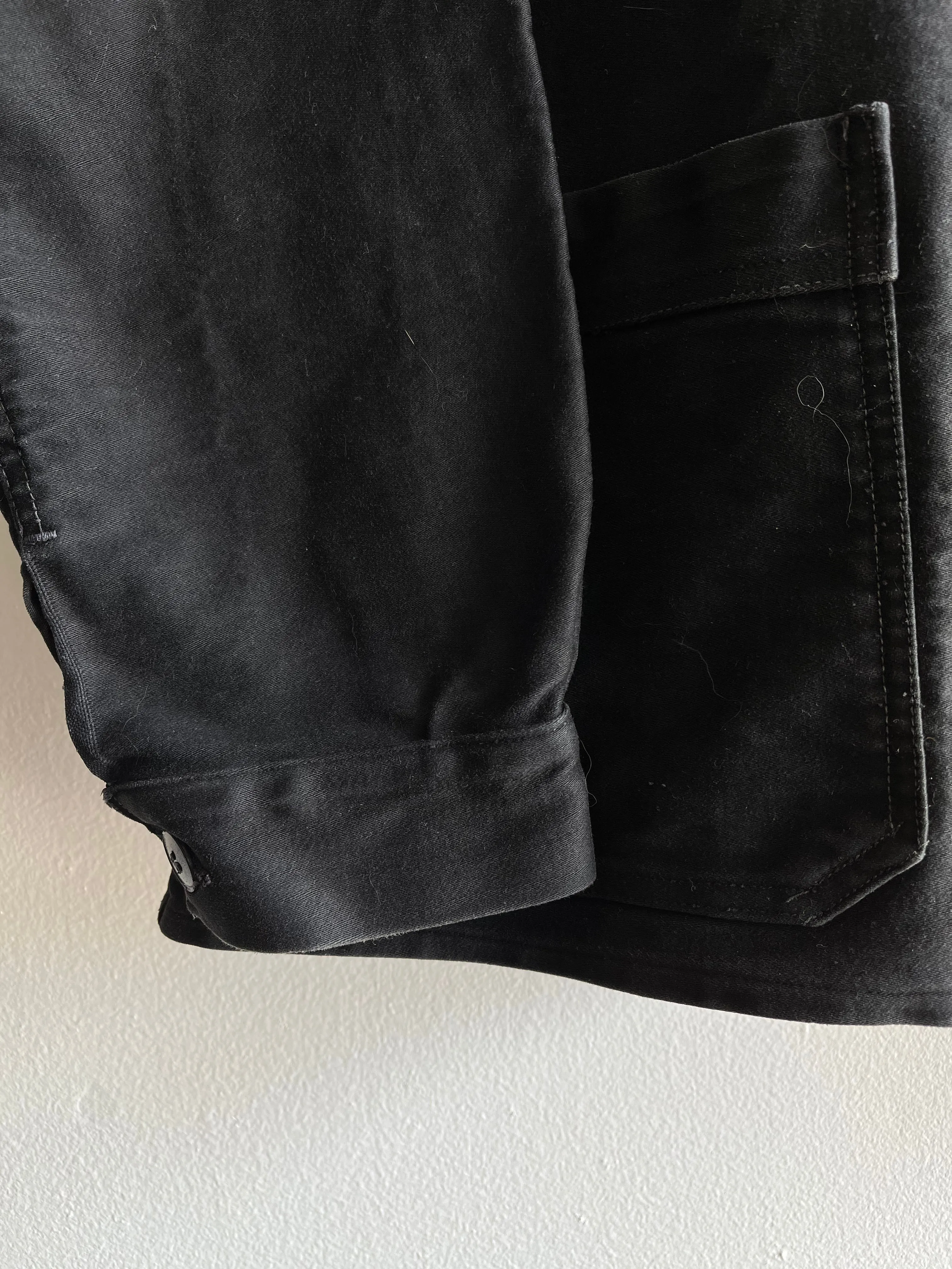 Vintage 1940/50s Black French Workwear Moleskin Chore Coat