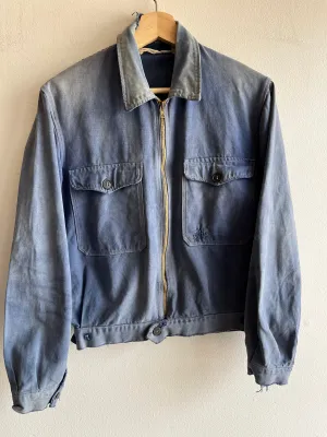 Vintage 1940/50s French Cyclist Moleskin Jacket