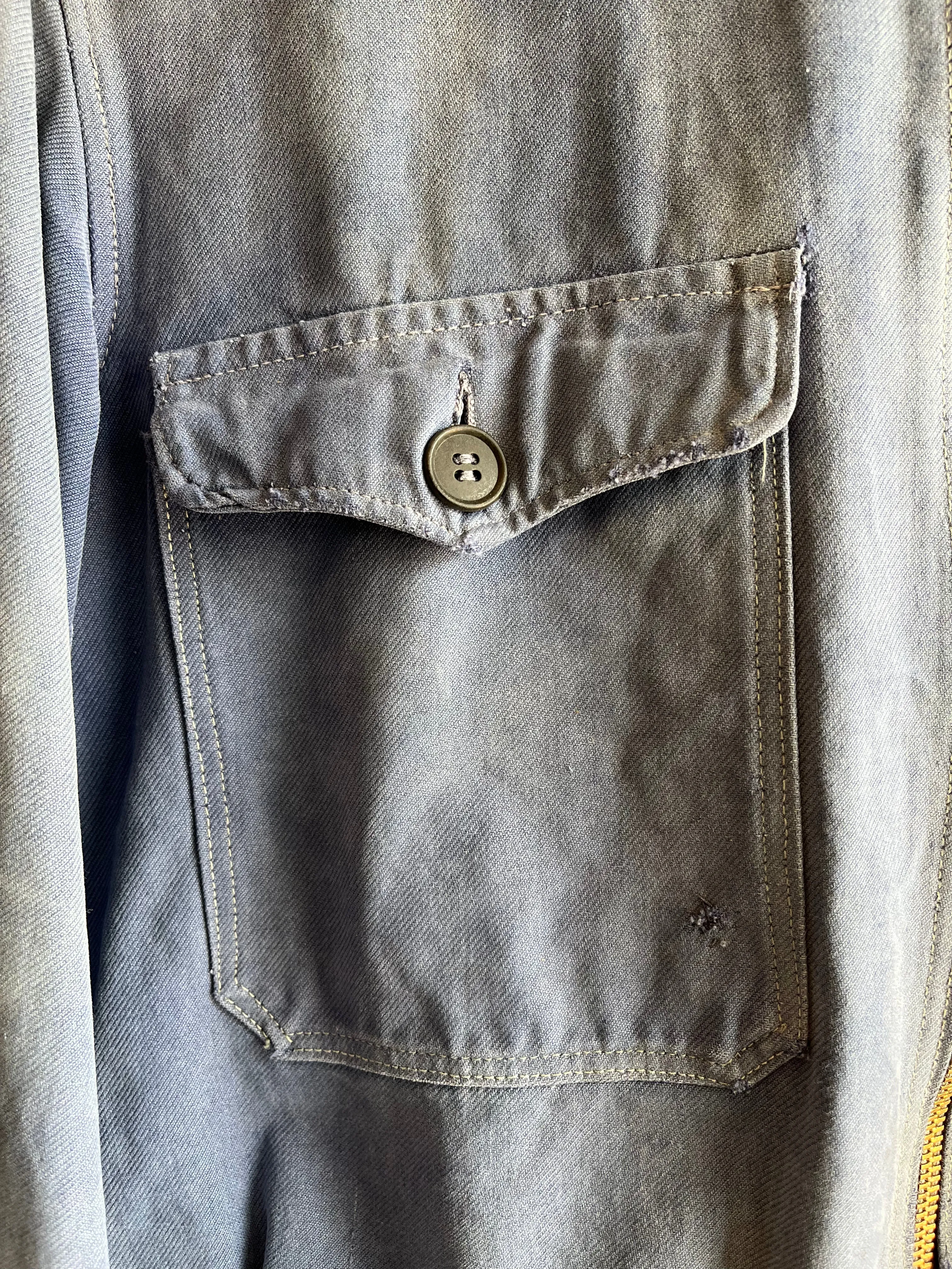 Vintage 1940/50s French Cyclist Moleskin Jacket
