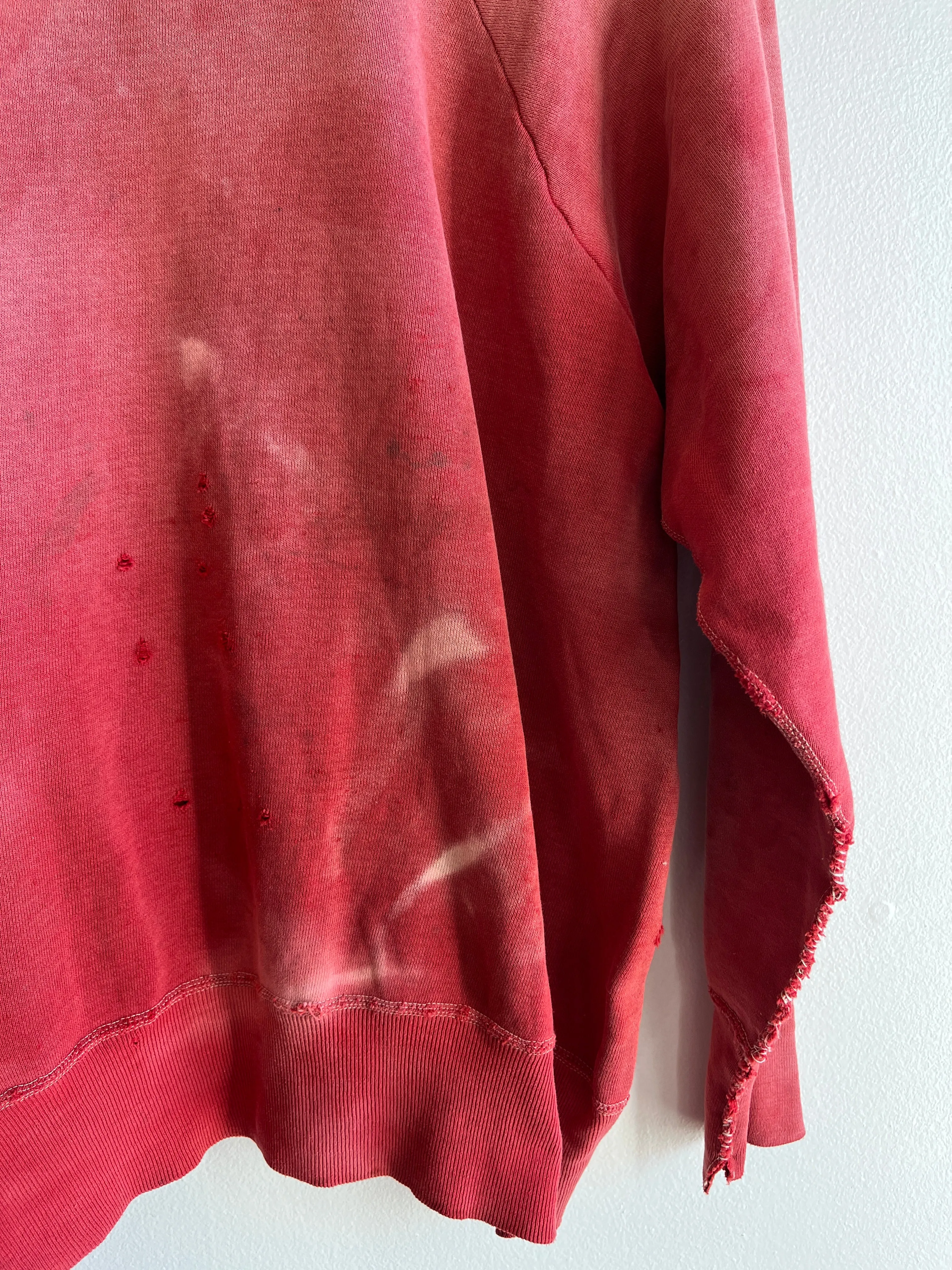 Vintage 1950s Hanes Windshield Faded Red Sweatshirt