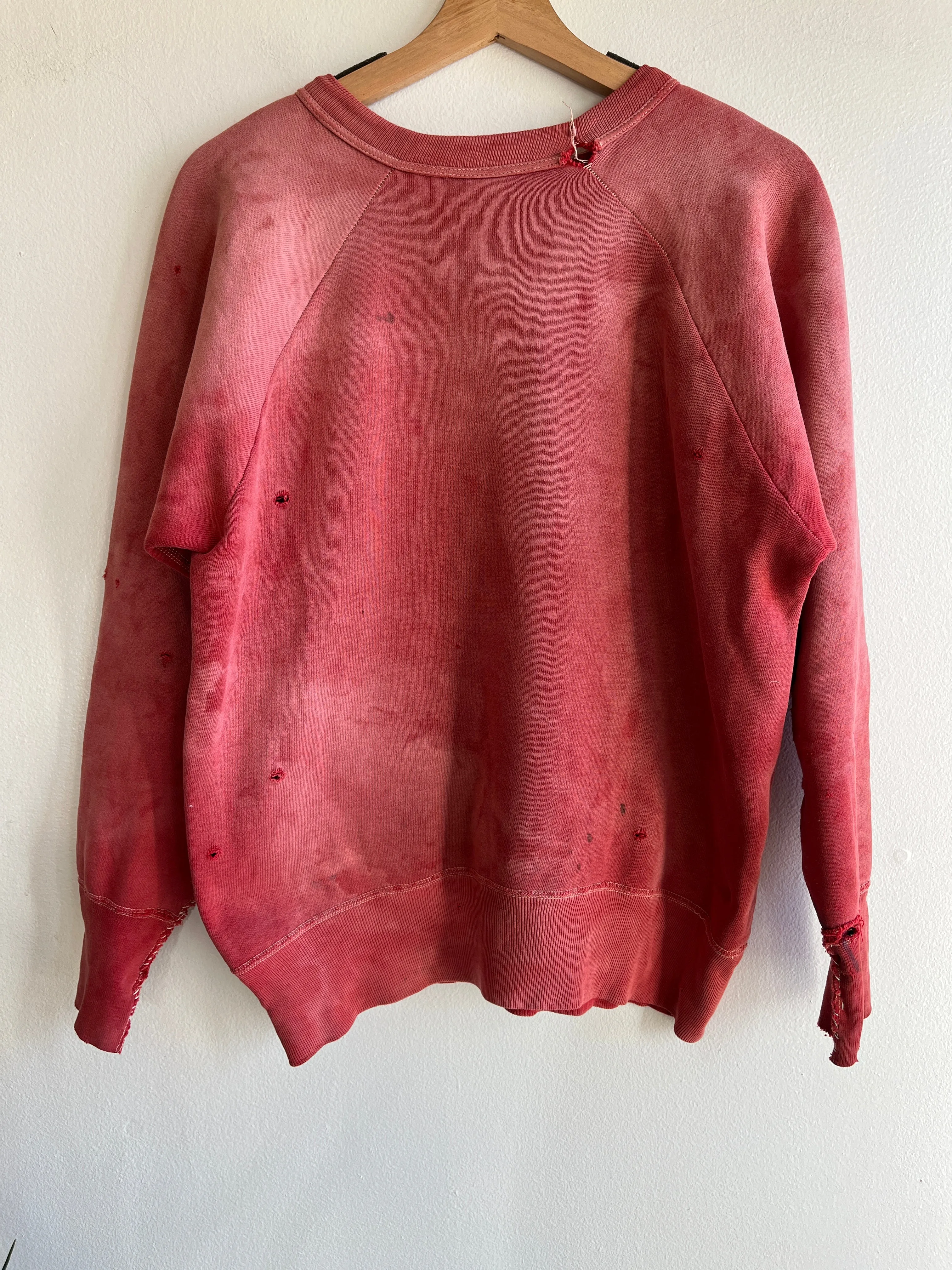 Vintage 1950s Hanes Windshield Faded Red Sweatshirt