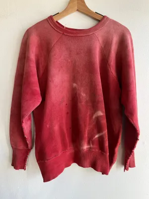 Vintage 1950s Hanes Windshield Faded Red Sweatshirt