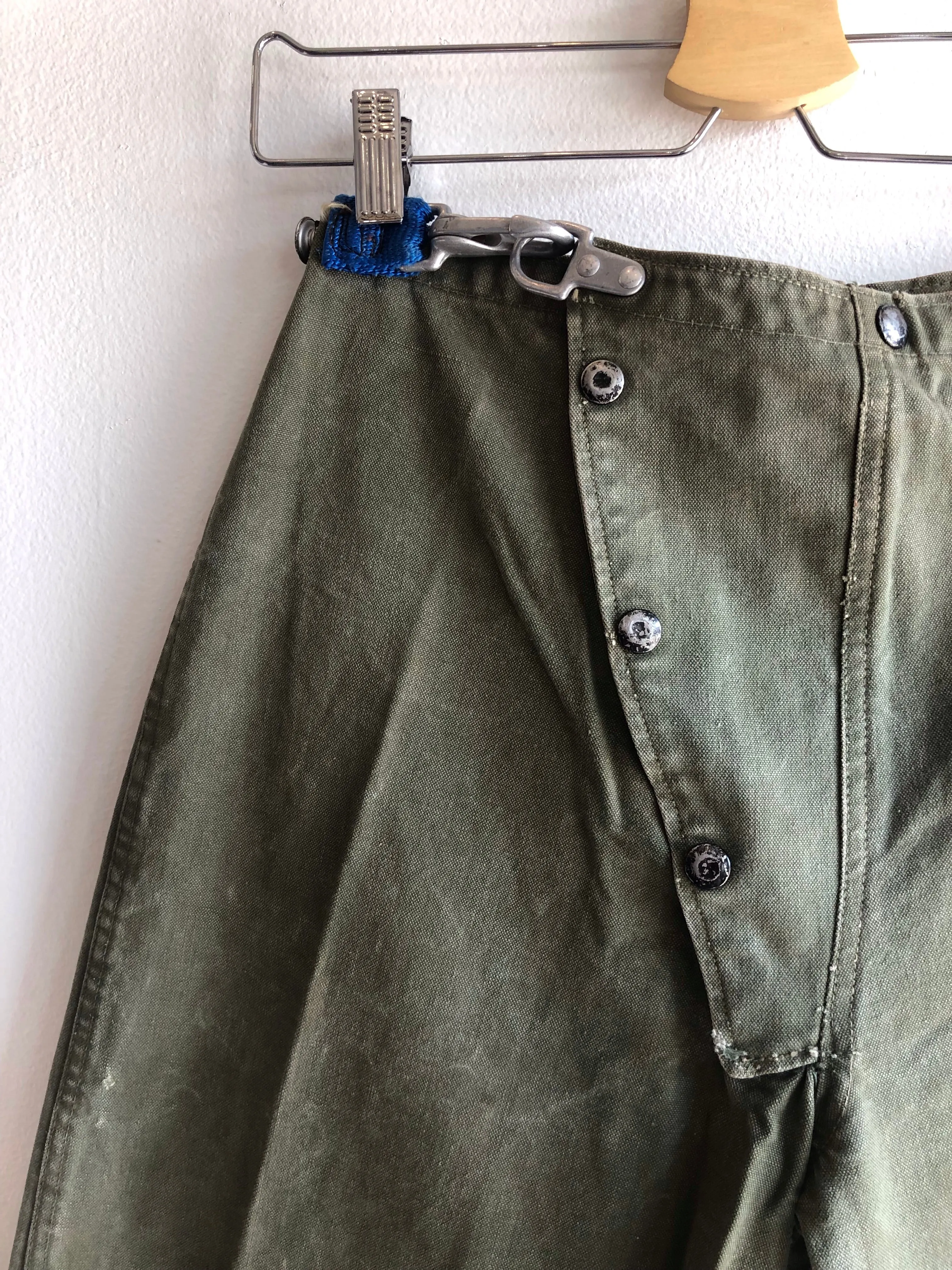 Vintage 1950s Korean War Military Firefighter Hook-Clasp Pants