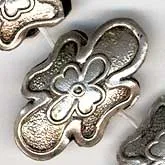 Vintage embossed silver bead. 12x20mm. Pkg of 1. b18-0123(e)