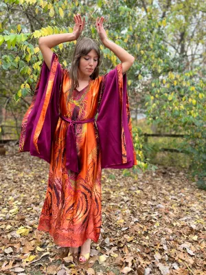 Vintage Hand Painted Silk Caftan