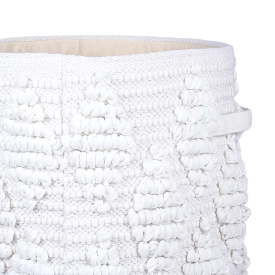 Woven Treasure Large Round Beige Toy Storage Basket